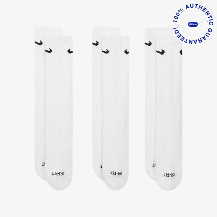 Nike Dri-FIT Everyday Plus Cushioned High Training Crew Socks (3 Pack) White | SOLE SERIOUSS [2]