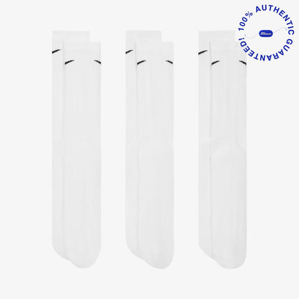 Nike Dri-FIT Everyday Plus Cushioned High Training Crew Socks (3 Pack) White | SOLE SERIOUSS [3]