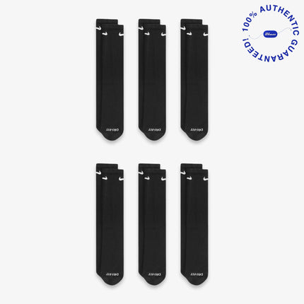 Nike Dri-FIT Everyday Plus Cushioned High Training Crew Socks (6 Pack) Black | SOLE SERIOUSS [2]