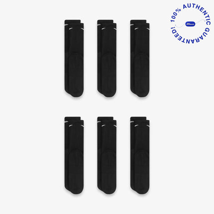 Nike Dri-FIT Everyday Plus Cushioned High Training Crew Socks (6 Pack) Black | SOLE SERIOUSS [3]
