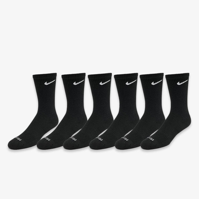 Nike Dri-FIT Everyday Plus Cushioned High Training Crew Socks (6 Pack) Black SX6897-010 - SOLE SERIOUSS (1)