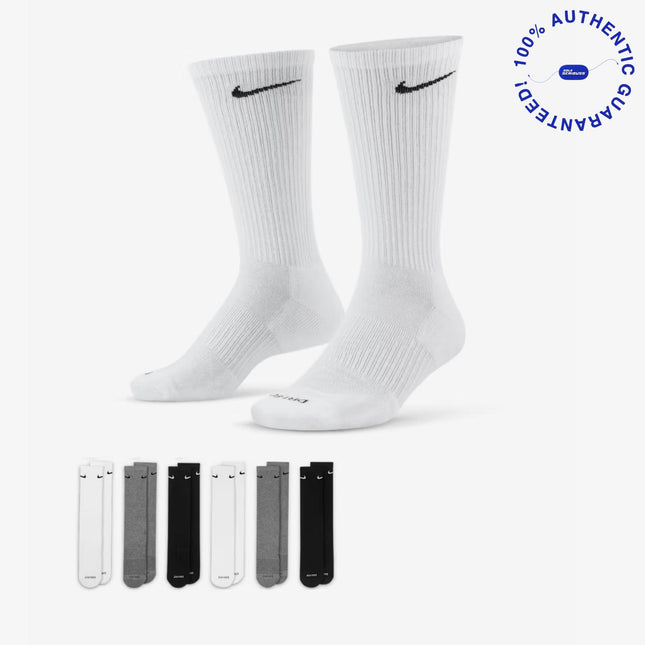 Nike Dri-FIT Everyday Plus Cushioned High Training Crew Socks (6 Pack) White / Multicolor | SOLE SERIOUSS [1]