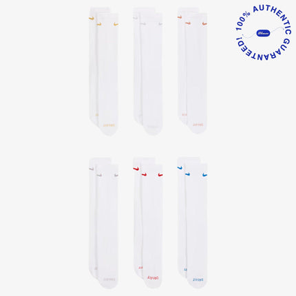 Nike Dri-FIT Everyday Plus Cushioned High Training Crew Socks (6 Pack) White / Multicolor | SOLE SERIOUSS [2]