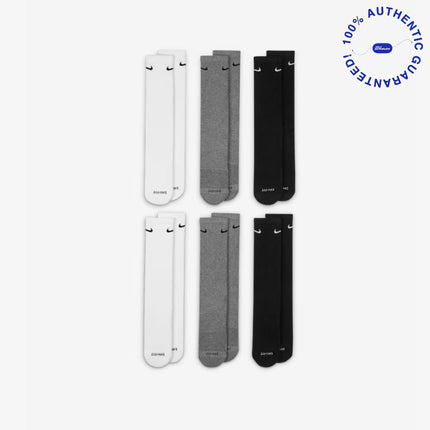 Nike Dri-FIT Everyday Plus Cushioned High Training Crew Socks (6 Pack) White / Multicolor | SOLE SERIOUSS [2]