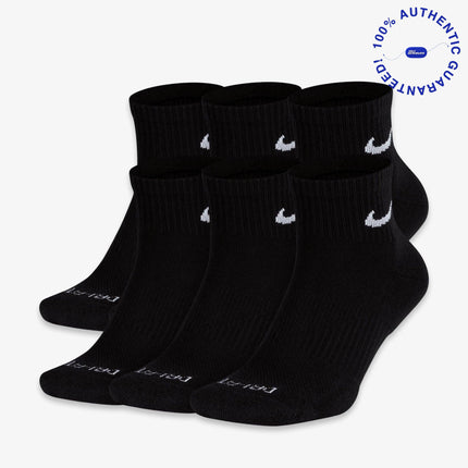 Nike Dri-FIT Everyday Plus Cushioned Mid Training Quarter Ankle Socks (6 Pack) Black | SOLE SERIOUSS [4]