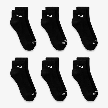 Nike Dri-FIT Everyday Plus Cushioned Mid Training Quarter Ankle Socks (6 Pack) Black SX6899-010 - SOLE SERIOUSS (3)