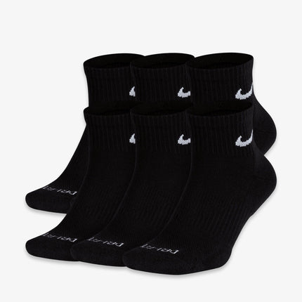 Nike Dri-FIT Everyday Plus Cushioned Mid Training Quarter Ankle Socks (6 Pack) Black SX6899-010 - SOLE SERIOUSS (4)