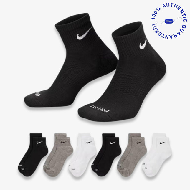 Nike Dri-FIT Everyday Plus Cushioned Mid Training Quarter Ankle Socks (6 Pack) Multicolor | SOLE SERIOUSS [1]