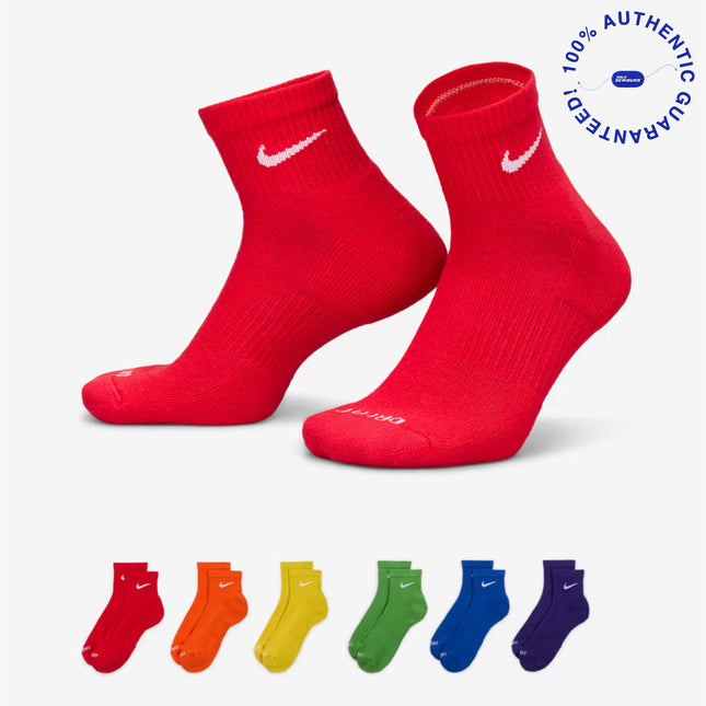 Nike Dri-FIT Everyday Plus Cushioned Mid Training Quarter Ankle Socks (6 Pack) Multicolor | SOLE SERIOUSS [1]