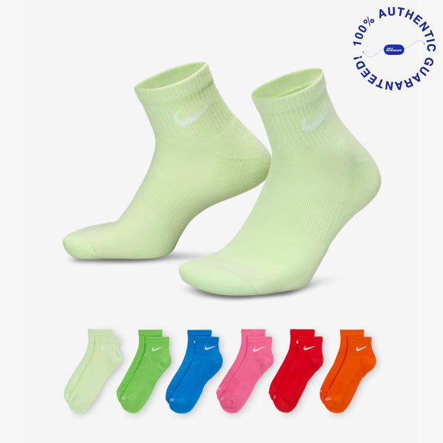 Nike Dri-FIT Everyday Plus Cushioned Mid Training Quarter Ankle Socks (6 Pack) Multicolor | SOLE SERIOUSS [1]