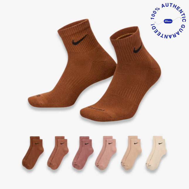 Nike Dri-FIT Everyday Plus Cushioned Mid Training Quarter Ankle Socks (6 Pack) Multicolor | SOLE SERIOUSS [1]