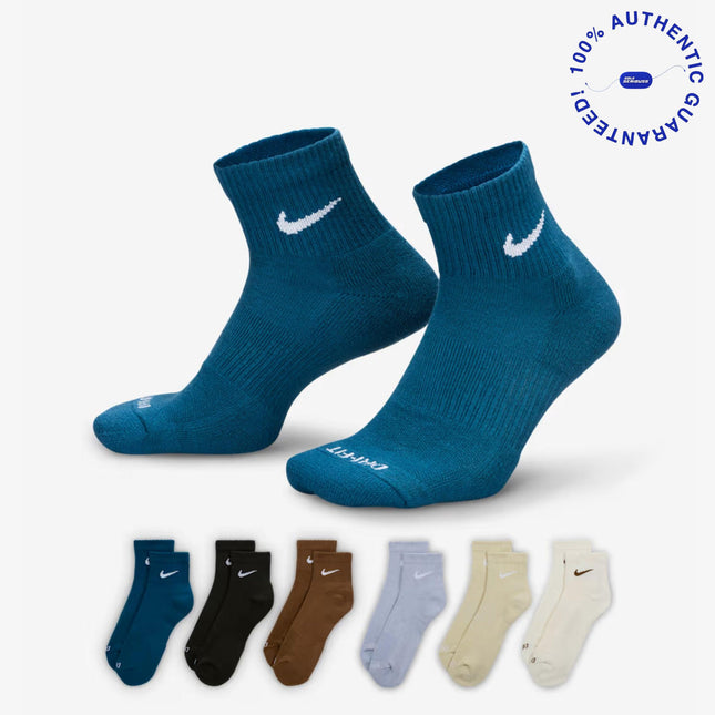 Nike Dri-FIT Everyday Plus Cushioned Mid Training Quarter Ankle Socks (6 Pack) Multicolor | SOLE SERIOUSS [1]