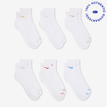 Nike Dri-FIT Everyday Plus Cushioned Mid Training Quarter Ankle Socks (6 Pack) White / Multicolor | SOLE SERIOUSS [3]