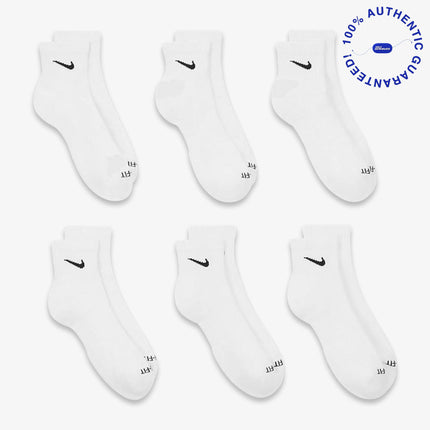 Nike Dri-FIT Everyday Plus Cushioned Mid Training Quarter Ankle Socks (6 Pack) White | SOLE SERIOUSS [3]