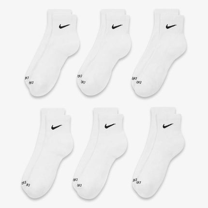 Nike Dri-FIT Everyday Plus Cushioned Mid Training Quarter Ankle Socks (6 Pack) White SX6899-100 - SOLE SERIOUSS (2)