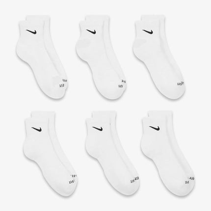 Nike Dri-FIT Everyday Plus Cushioned Mid Training Quarter Ankle Socks (6 Pack) White SX6899-100 - SOLE SERIOUSS (3)