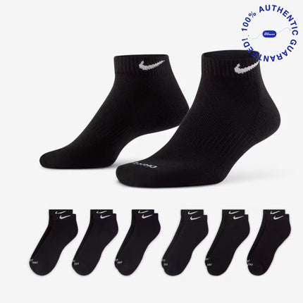 Nike Dri-FIT Everyday Plus Cushioned Training Low Cut Socks (6 Pack) Black | SOLE SERIOUSS [1]