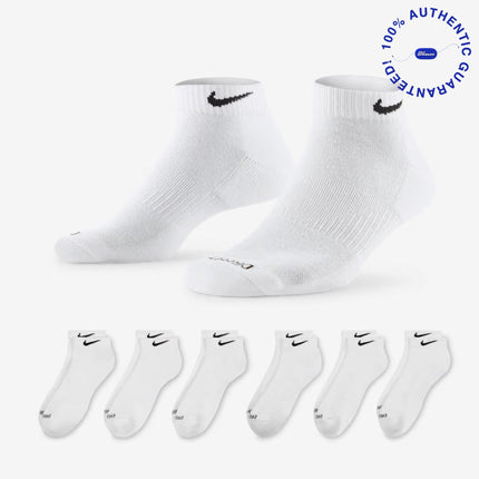Nike Dri-FIT Everyday Plus Cushioned Training Low Cut Socks (6 Pack) White | SOLE SERIOUSS [1]