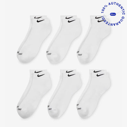 Nike Dri-FIT Everyday Plus Cushioned Training Low Cut Socks (6 Pack) White | SOLE SERIOUSS [2]