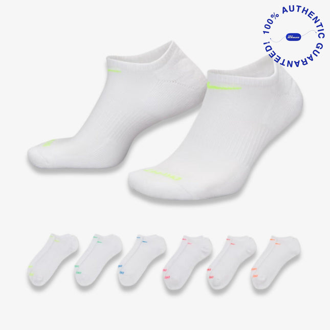 Nike Dri-FIT Everyday Plus Cushioned Training No-Show Socks (6 Pack) White / Multicolor | SOLE SERIOUSS [1]