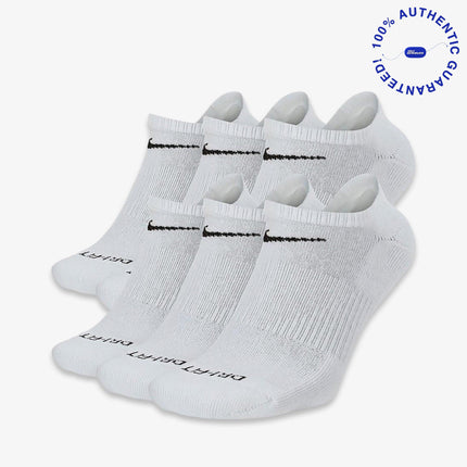 Nike Dri-FIT Everyday Plus Cushioned Training No-Show Socks (6 Pack) White | SOLE SERIOUSS [1]