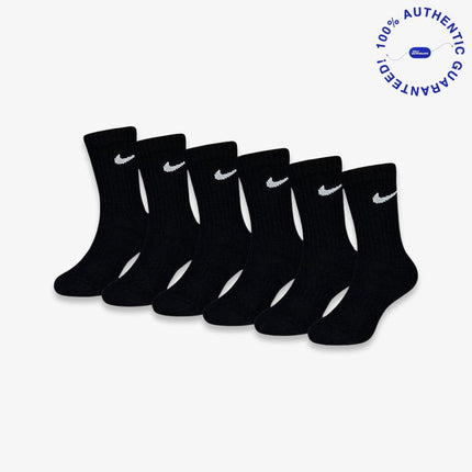 Nike Dri-Fit Cushioned High Crew Socks (6 Pack) Black (Little Kids) | SOLE SERIOUSS [1]