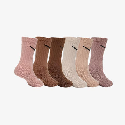 Nike Dri-Fit Cushioned High Crew Socks (6 Pack) Multicolor / Rust Pink (Little Kids) | SOLE SERIOUSS [2]