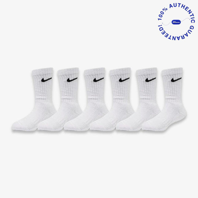 Nike Dri-Fit Cushioned High Crew Socks (6 Pack) White (Little Kids) | SOLE SERIOUSS [1]