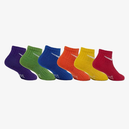 Nike Dri-Fit Cushioned Mid Training Quarter Ankle Socks (6 Pack) Rainbow (Little Kids) | SOLE SERIOUSS [2]
