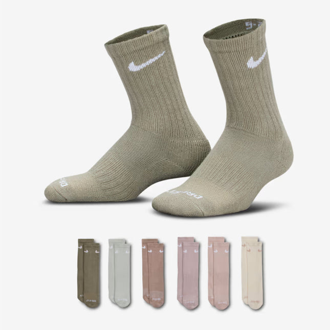 Nike Dri-Fit Performance Basics High Crew Socks (6 Pack) Sail / Multicolor (Little Kids) | SOLE SERIOUSS [1]
