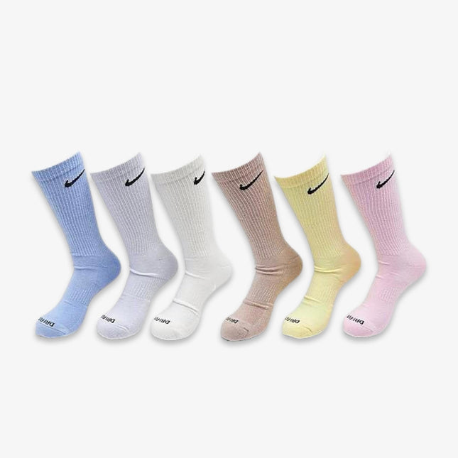 Nike Everyday Plus Cushioned High Training Crew Socks (6 Pack) Multi-Color / Light Pastel - SOLE SERIOUSS (1)