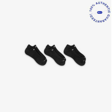 Nike Everyday Plus Cushioned Low Training No-Show Socks (3 Pack) Black | SOLE SERIOUSS [3]