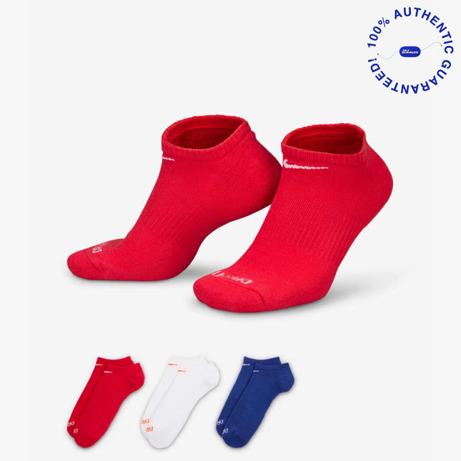 Nike Everyday Plus Cushioned Low Training No-Show Socks (3 Pack) Multicolor | SOLE SERIOUSS [1]