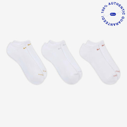 Nike Everyday Plus Cushioned Low Training No-Show Socks (3 Pack) White / Multicolor | SOLE SERIOUSS [3]