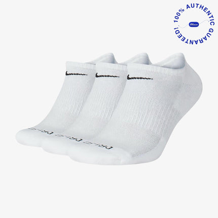 Nike Everyday Plus Cushioned Low Training No-Show Socks (3 Pack) White | SOLE SERIOUSS [1]