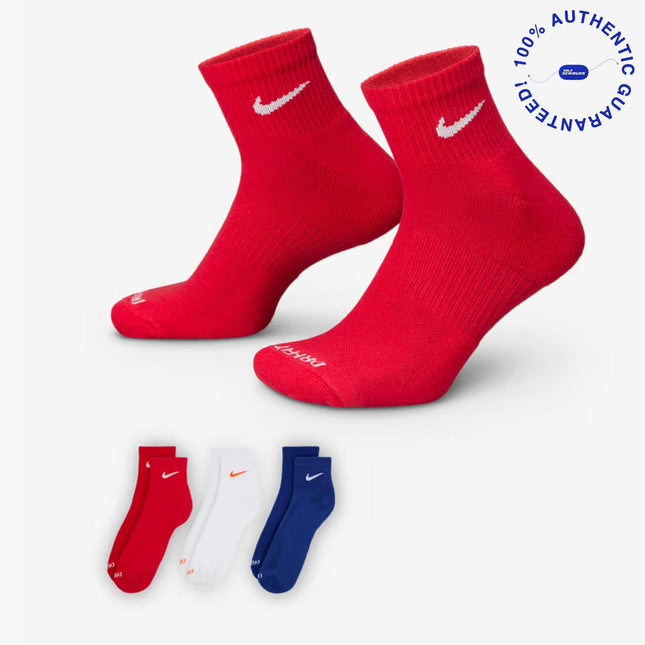 Nike Everyday Plus Cushioned Mid Training Ankle Socks (3 Pack) Multicolor | SOLE SERIOUSS [1]