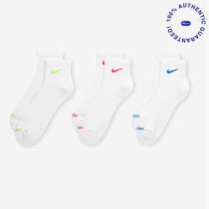 Nike Everyday Plus Cushioned Mid Training Ankle Socks (3 Pack) White / Multicolor | SOLE SERIOUSS [2]
