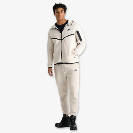 Nike NSW Tech Fleece Windrunner Full Zip-Up Hooded Jacket and Jogger Sweatpants Light Orewood Brown / Black (Full Suit) (Mens) | SOLE SERIOUSS [1]