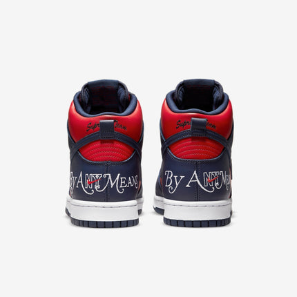 Nike SB Dunk High OG QS x Supreme 'By Any Means Necessary Red / Navy' (2022) | SOLE SERIOUSS [5]