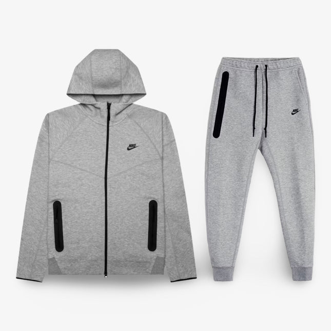 Nike Sportswear Tech Fleece Full-Zip Hoodie & Joggers Dark Heather Grey / Black (Set) - SOLE SERIOUSS (1)