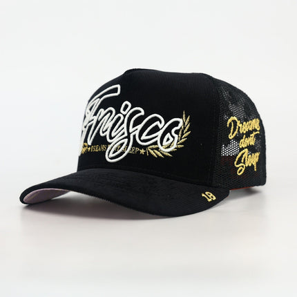 dvniel.luu 'OG Frisco: The City that Made Me' Trucker Snapback Hat Black Corduroy / Mesh | SOLE SERIOUSS [1]