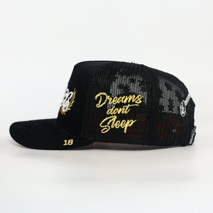 dvniel.luu 'OG Frisco: The City that Made Me' Trucker Snapback Hat Black Corduroy / Mesh | SOLE SERIOUSS [2]