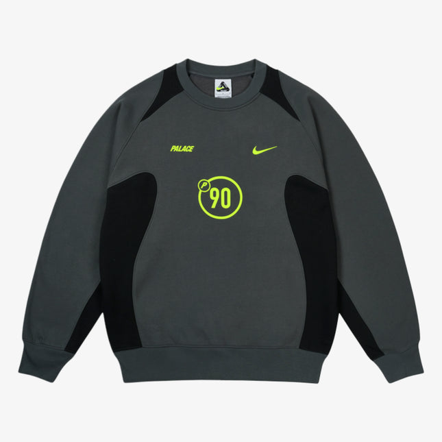 Palace x Nike 'Total 90' Crewneck Sweatshirt Charcoal Grey (FW25) | SOLE SERIOUSS [1]