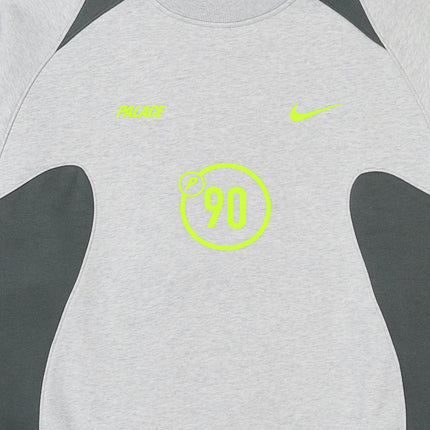 Palace x Nike 'Total 90' Crewneck Sweatshirt Grey Marl (FW25) | SOLE SERIOUSS [3]