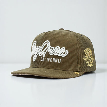 dvniel.luu 'OG BA: From the Bay to the World' Snapback Hat Olive Corduroy | SOLE SERIOUSS [1]