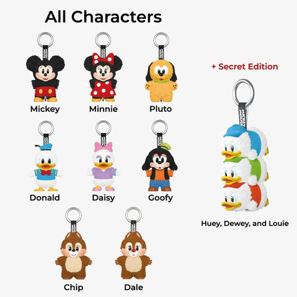 Pop Mart x Disney Mickey Family Cute Together Vinyl Face Plush Keychain (Complete Standard Set of 8 Characters + Secret Edition) | SOLE SERIOUSS [1]