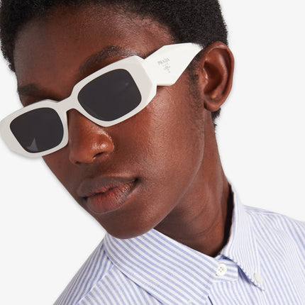 Prada Symbole Sunglasses White (Slate Grey Lenses) | SOLE SERIOUSS [5]