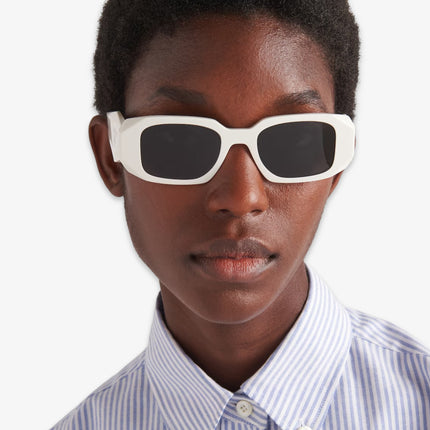 Prada Symbole Sunglasses White (Slate Grey Lenses) | SOLE SERIOUSS [6]