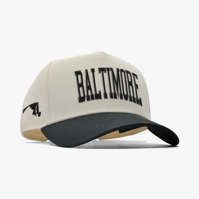 Prestige Collection Baltimore Snapback Hat Off White | SOLE SERIOUSS [1]