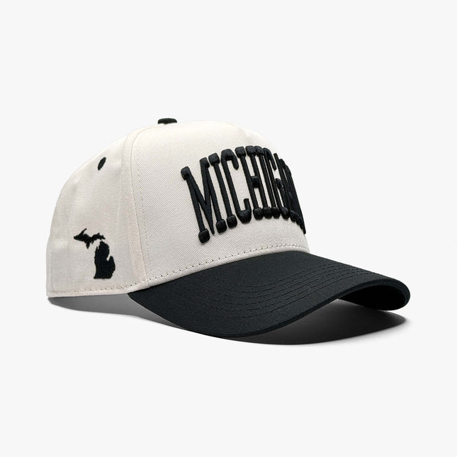 Prestige Collection Michigan Snapback Hat Off White | SOLE SERIOUSS [1]